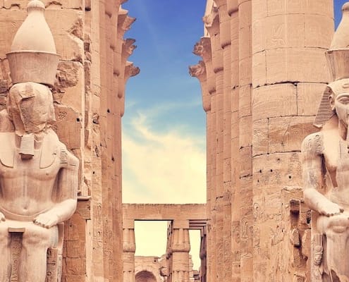 Egypt Tours from India - Statues at the Temple of Amun-Ra, Luxor
