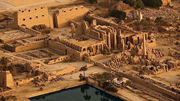 Aerial view of the Karnak Temple in Luxor