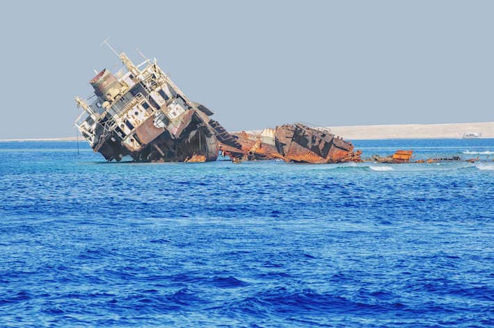 The infamous shipwreck at Tiran Island, Red Sea