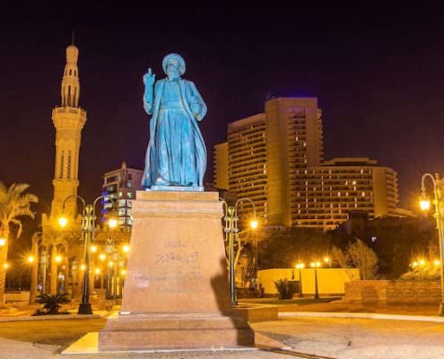 Statue of Omar Makram near the Mosque on Tahrir Square in Cair