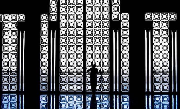 Casablanca Attractions - A woman inside the King Hassan mosque in Casablanca, Morocco