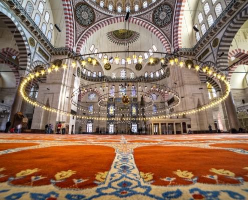 Interior of the Suleymaniye Mosque, Istanbul