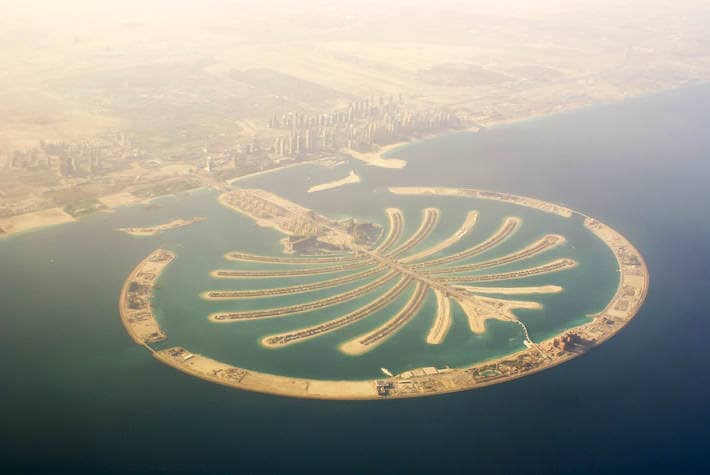 Palm Jumeirah aerial view