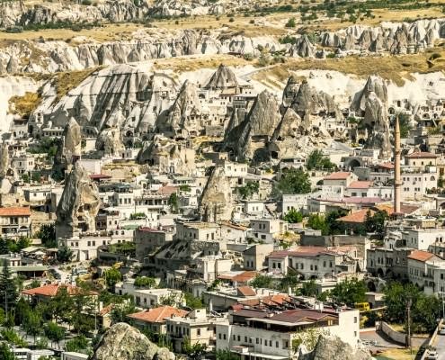 The town of Goreme in Cappadocia, the tourism capital of Turkey