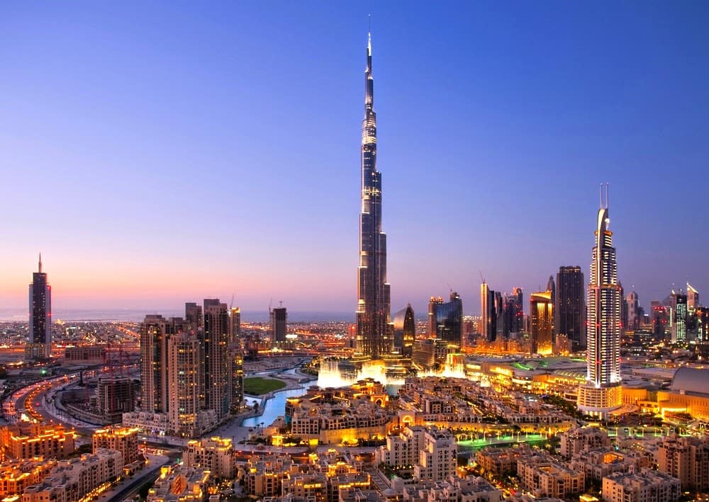 The Burj Khalifa, the tallest skyscraper in the world at 829.8m