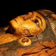 Sarcophagus on display in the Luxor Museum of Mummification