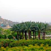 Panorama of The Mosque of Muhammad Ali and Azhar park in Cairo, Egypt