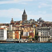Pera District in Istanbul - View of the Galata Tower