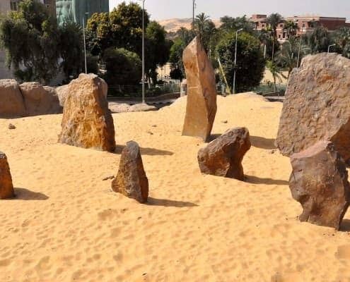 Megaliths from the Nabta Playa calendar in the garden of the Nubian Museum, Aswan - Photo by Raymbetz