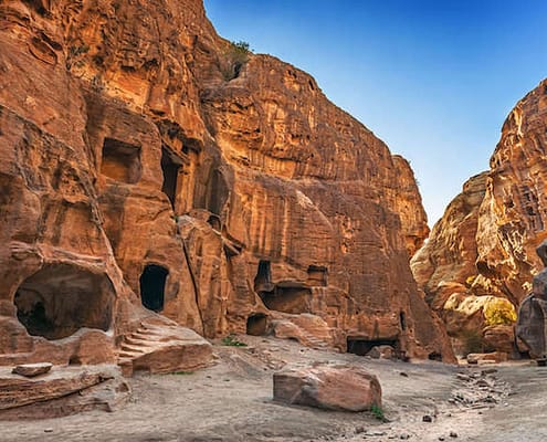 Cave dwellings in Little Petra, Jordan
