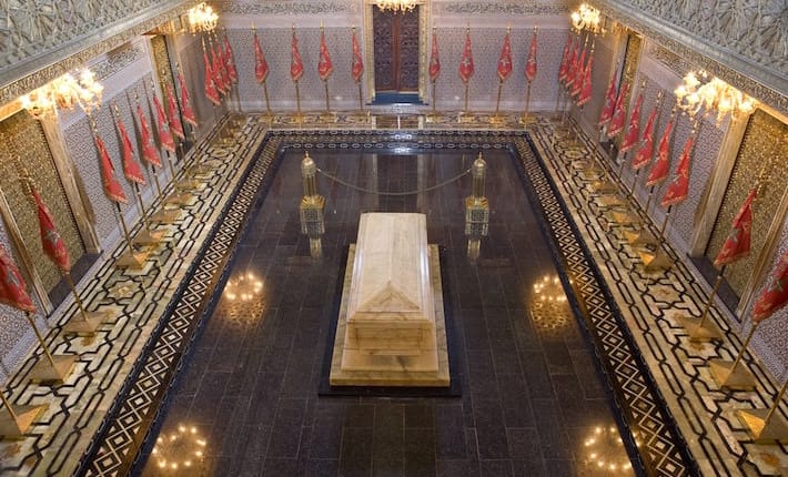 Rabat Tourist Attractions - Interior of the King's Mausoleum, where have been buried Mohammed V, Hassan II and Moulay Abdallah