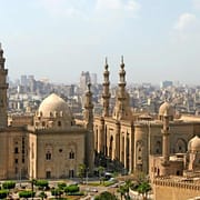 View over Islamic Cairo and the Mosque of Sultan Hassan