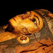 Sarcophagus on display in the Luxor Museum of Mummification