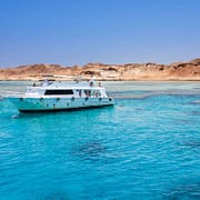 Tourist boat at Tiran Island, Red Sea, Egypt