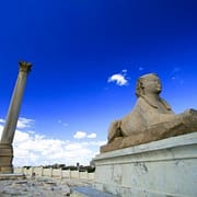 Pompey’s Pillar and Ancient Sphinx in Alexandria, Egypt