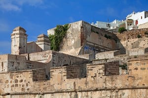 Attractions in Tangier, Morocco - Ancient stone fortress in Medina. Old part of Tangier