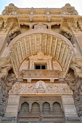 Low angled view of external facade of Baron Empain Palace