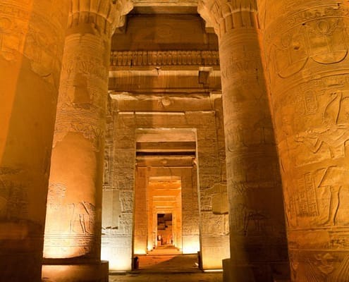 Columns in Sobek Temple, Kom Ombo