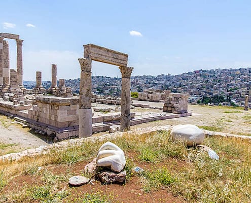 Temple of Hercules and the hand at the Amman Citadel, Jordan