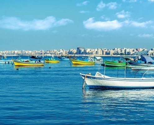 Alexandria Egypt Tours - Fishing boats, Mediterranean Sea, Alexandria