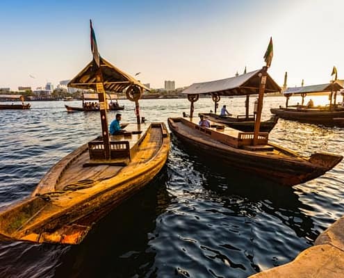 Boats on the Creek of Dubai - The Second Venice
