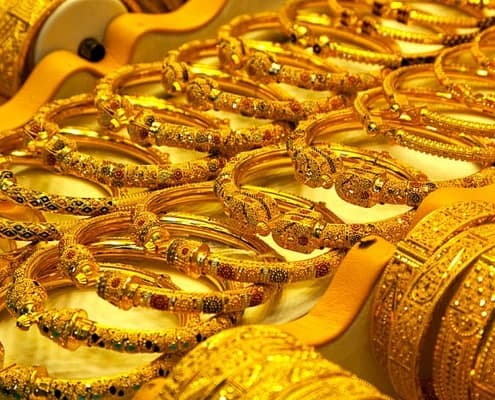 Gold handcraft in Souk of Dubai
