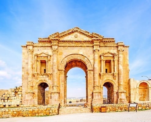 The Arch of Hadrian in Jerash, Jordan