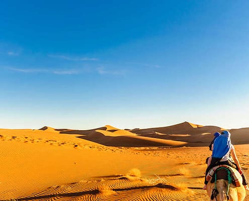 Dunes in the desert of Morocco at M'hamid, Marrakech
