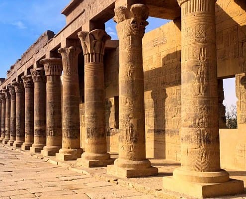 Colonnade of columns, Philae Temple