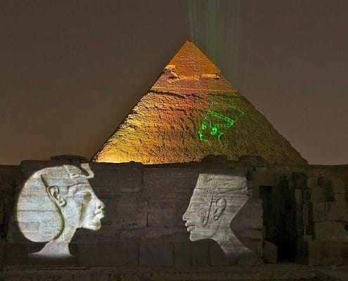 Pyramid of Khafre (Chephren) during the Pyramids Sound and Light Show