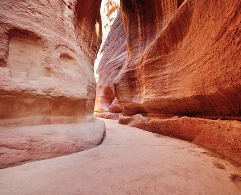 The Siq (canyon) entrance to Petra