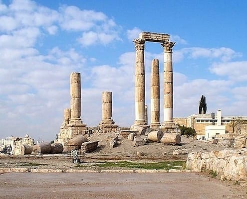 Ruins of the temple of Hercules in Amman