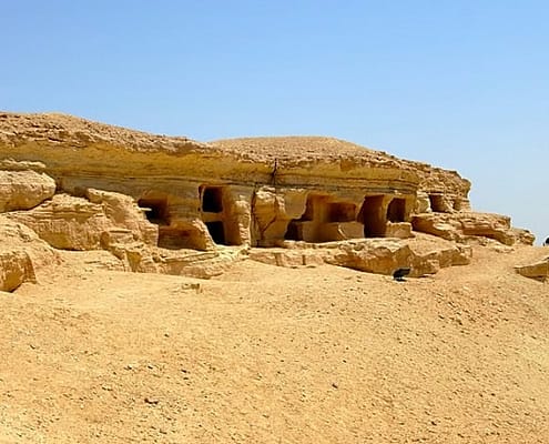 Tombs at the north side of Mountain of the the Dead (Gebel el-Mawta)