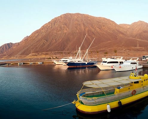 Travel to Taba, Egypt - Boats and yachts are in the harbor