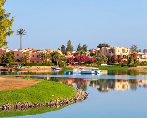 Diving in El Gouna - View of coastline at El Gouna. Egypt