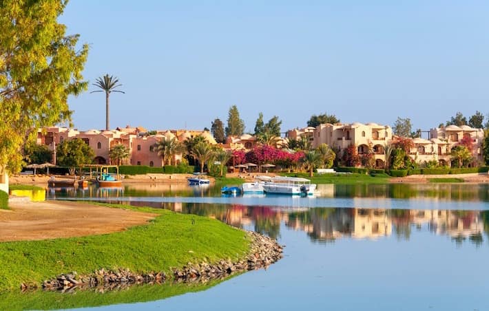 Diving in El Gouna - View of coastline at El Gouna. Egypt