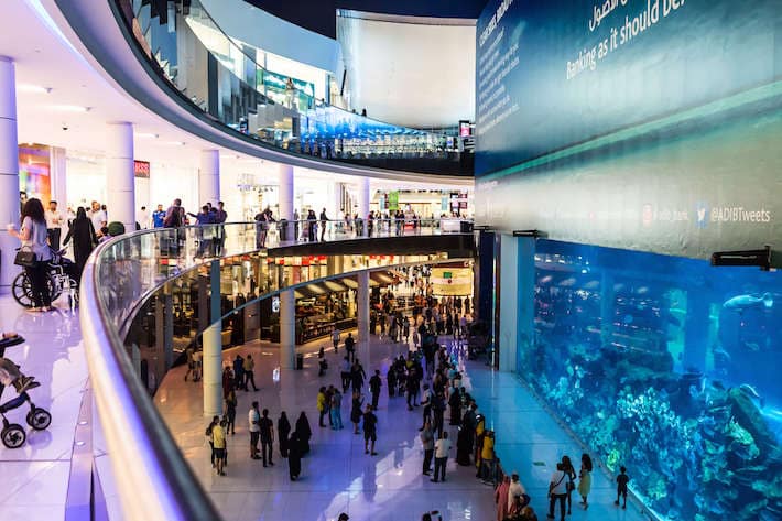 Aquarium in Dubai Mall - world's largest shopping mall, UAE