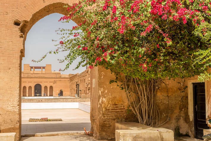 Gate in ruins of El Badi Palace in Marrakesh
