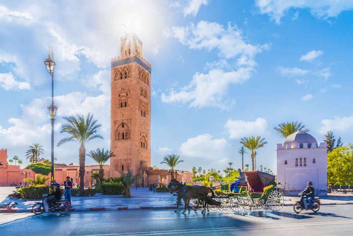 Koutoubia Mosque is located in the Medina quarter of Marrakesh