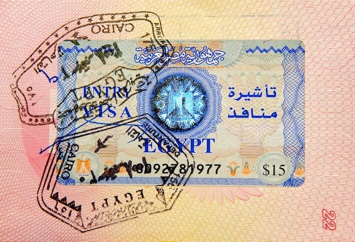 Passeport avec visa égyptien