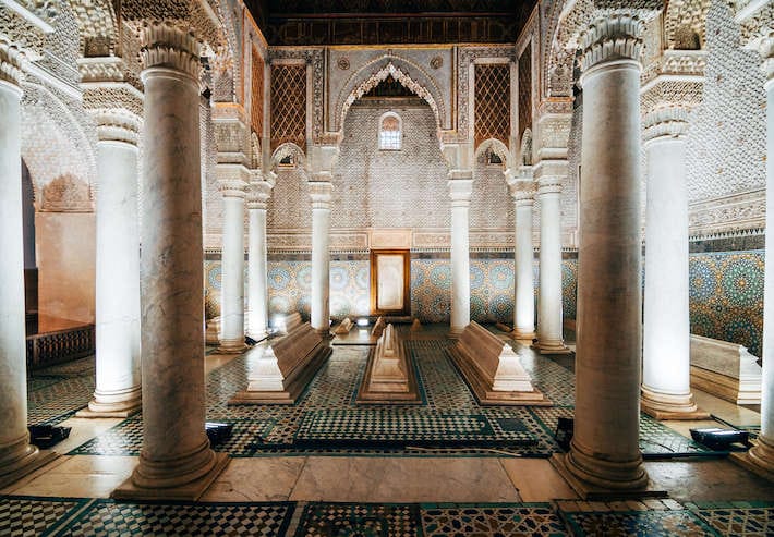 Saadian Tombs - The mausoleum comprises the interments of about sixty members of the Saadi Dynasty that originated in the valley of the Draa River
