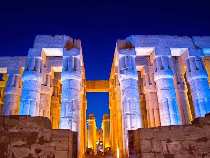 Traveling Egypt - Luxor Temple at night, Thebes