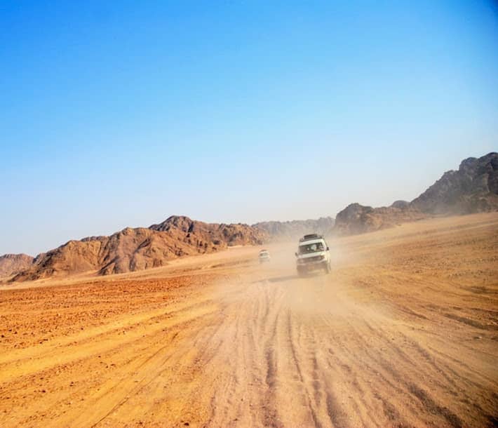 Egypt Adventure Tours - Jeep safari at dusty Eastern Desert in Egypt