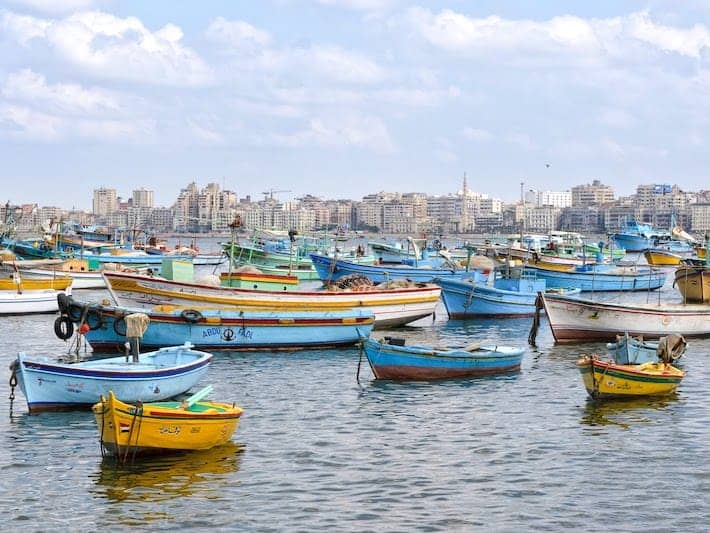 safe places to visit in egypt, View of Alexandria harbor, Egypt