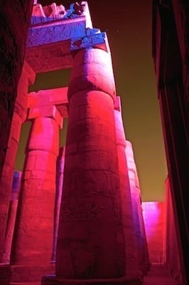 karnak temple at night
