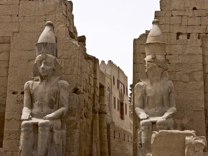 Statues of King Ramses in Luxor Temple, Egypt