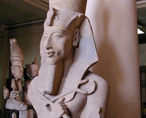A colossal statue of Akhenaten from his Aten Temple at Karnak