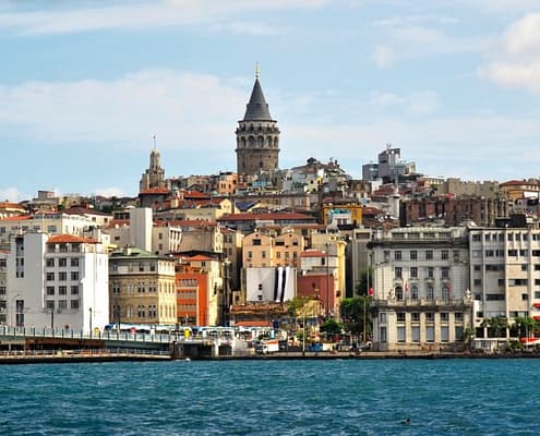 Pera District in Istanbul - View of the Galata Tower