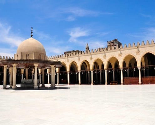 The Amr ibn al-Aas Mosque was built in 642 AD, as the center of the newly-founded capital of Egypt, Fustat