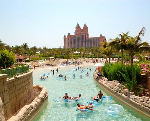 The Aquaventure waterpark of the Atlantis Palm Hotel, Palm Jumeirah Island